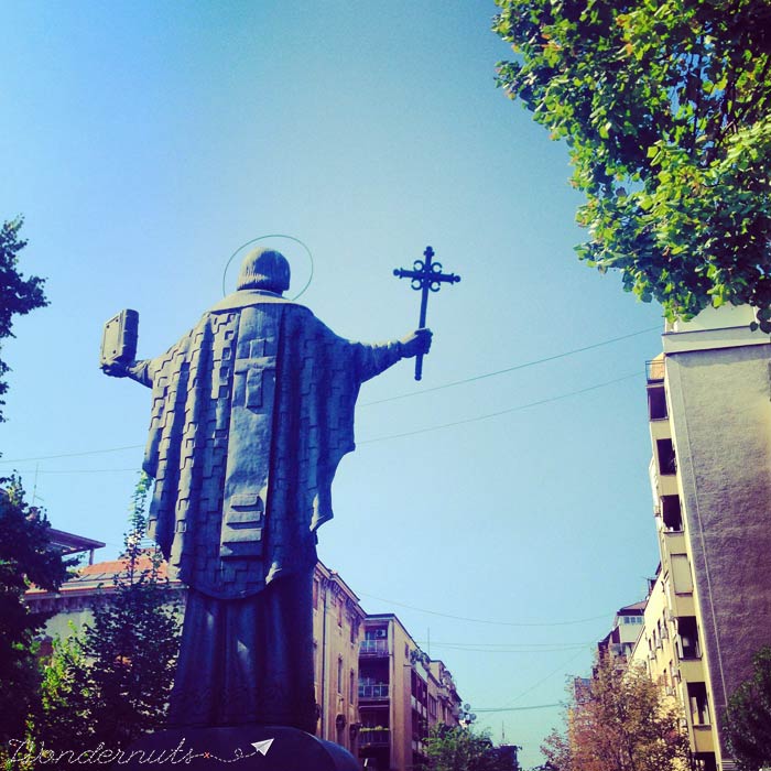 Statue outside Saint Sava Church