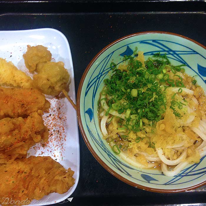 Udon and a side of chicken. Good.