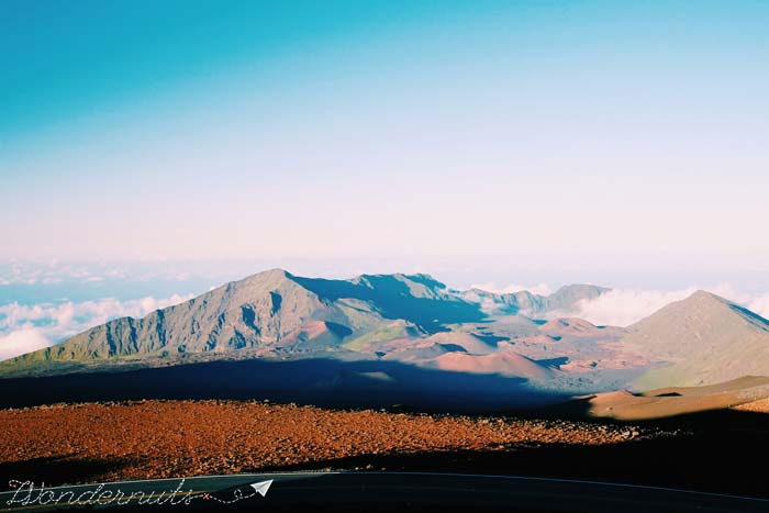 Haleakala's summit is soooo far up, that you reach the moon...or a reasonable--and just as cold--facsimile. 